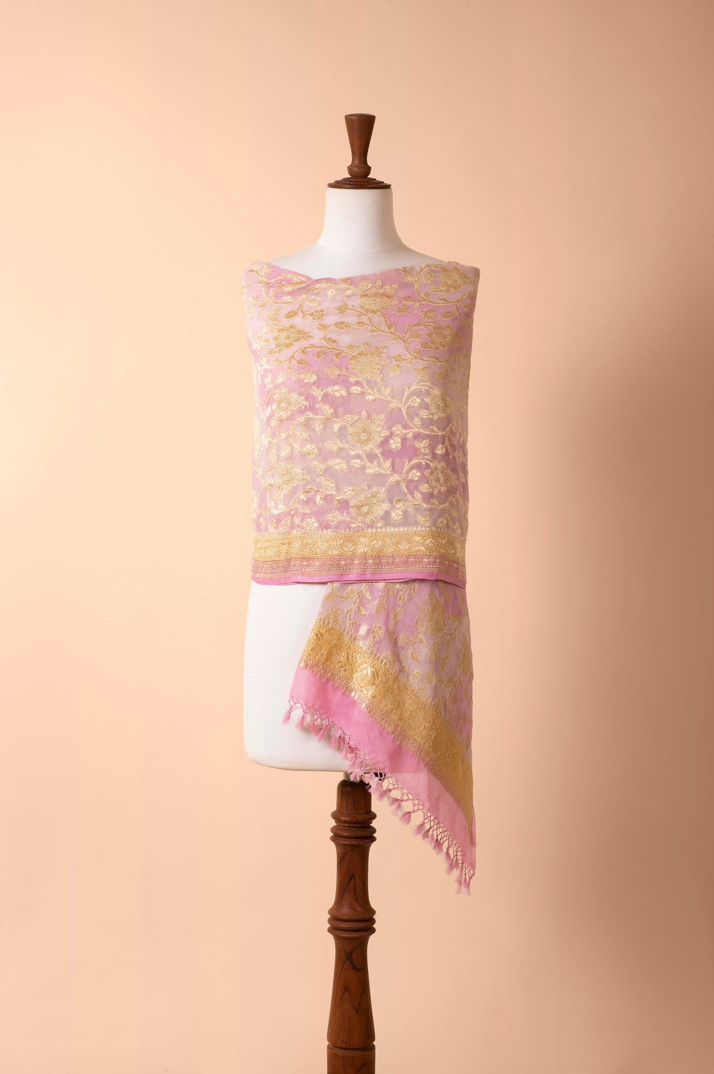 Handwoven Mauve Georgette Dupatta