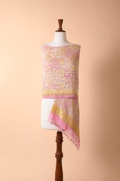 Handwoven Mauve Georgette Dupatta