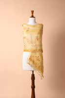 Handwoven Yellow Organza Dupatta