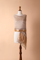 Handwoven Grey Organza Dupatta