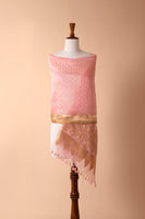 Handwoven Pink Organza Dupatta