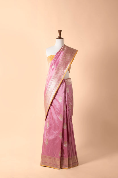 Handwoven Mauve Silk Sari