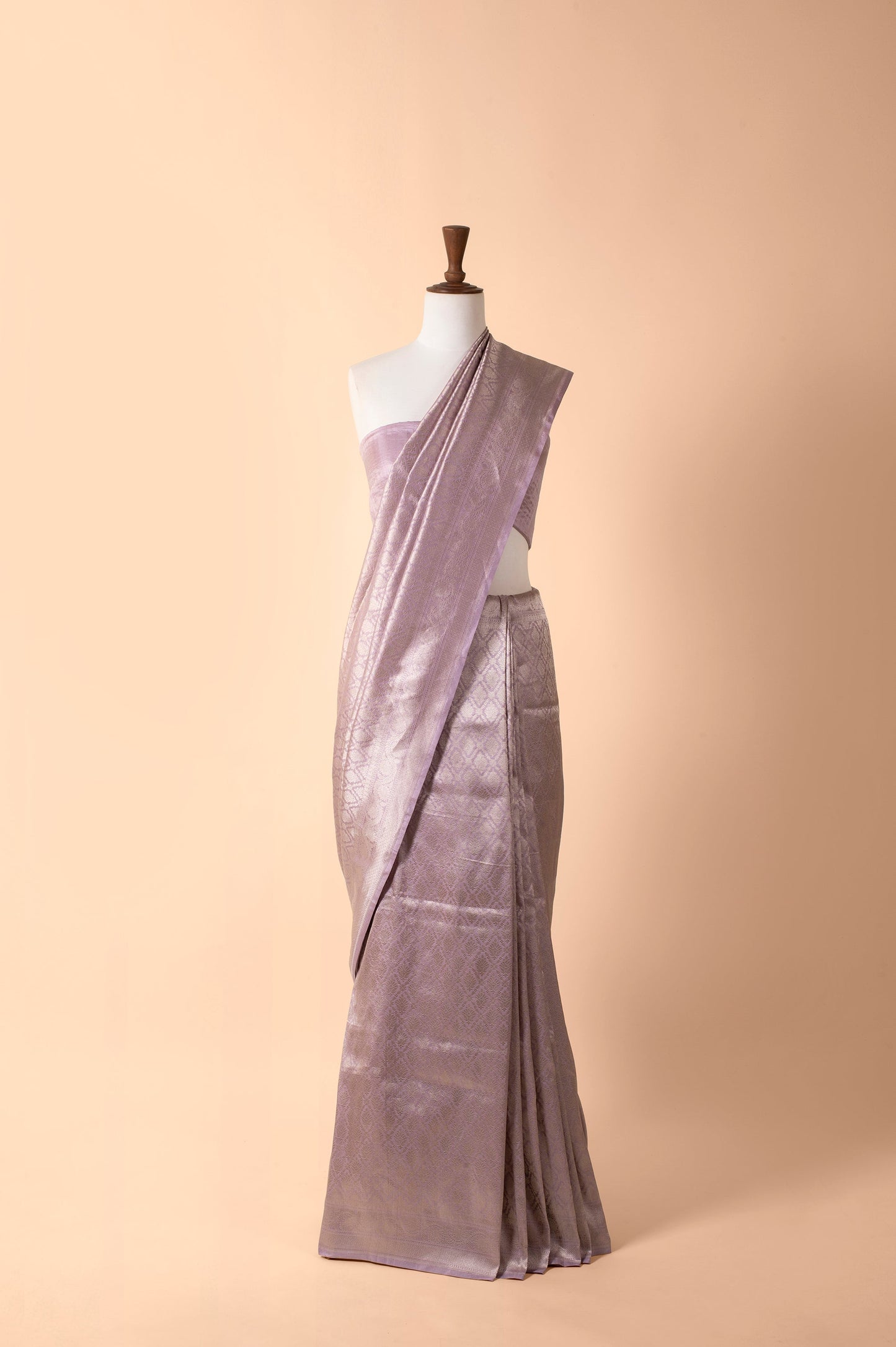 Handwoven Lilac Silk Sari