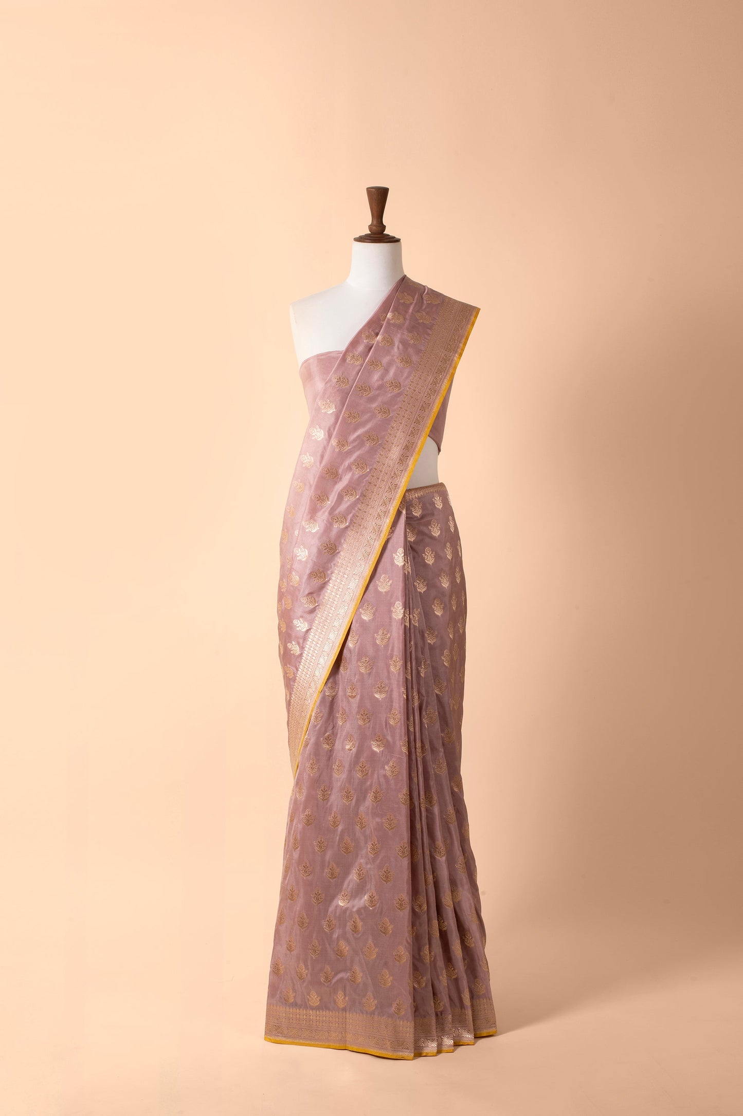 Handwoven Mauve Silk Sari