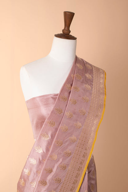 Handwoven Mauve Silk Sari