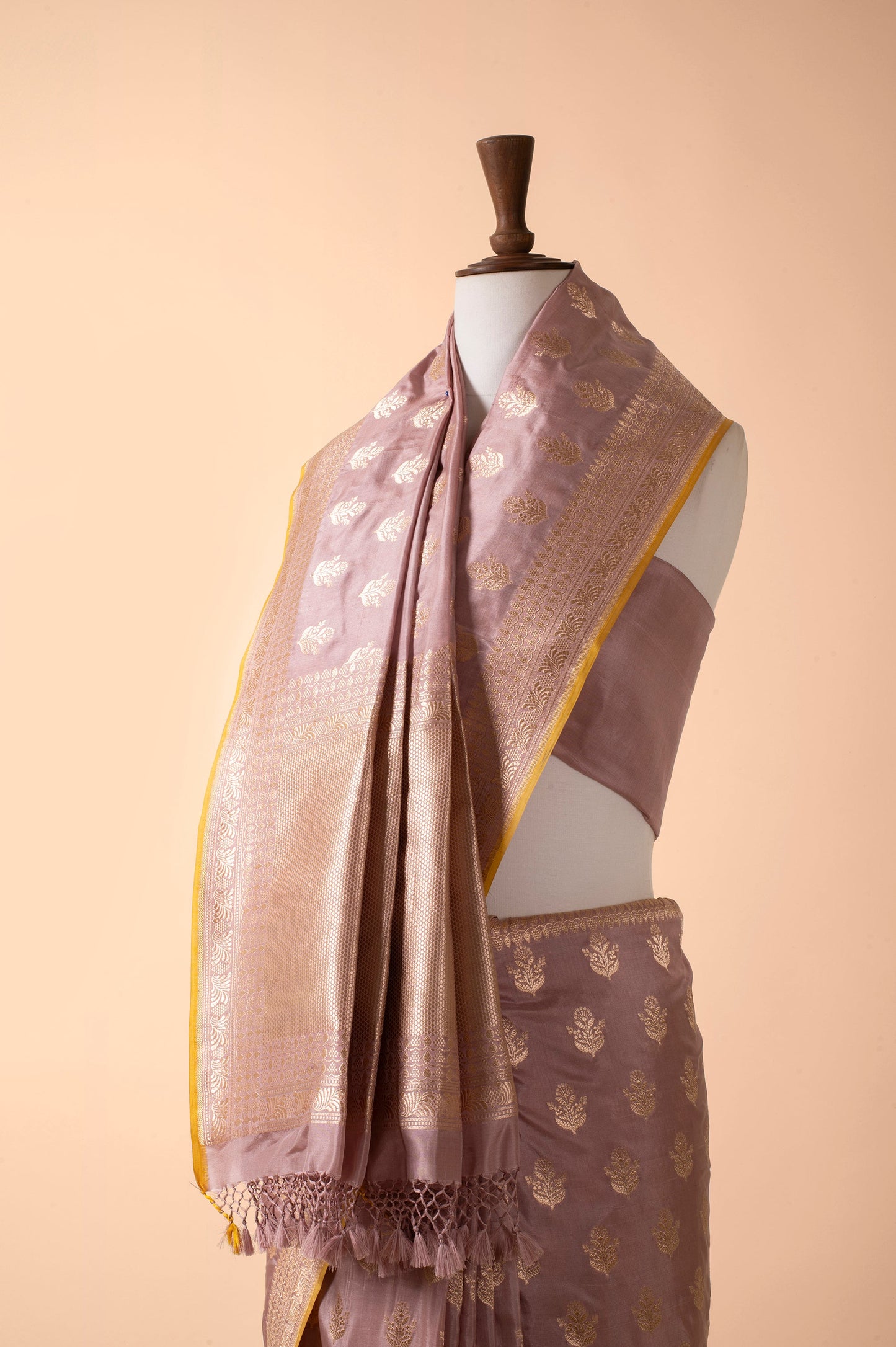 Handwoven Mauve Silk Sari