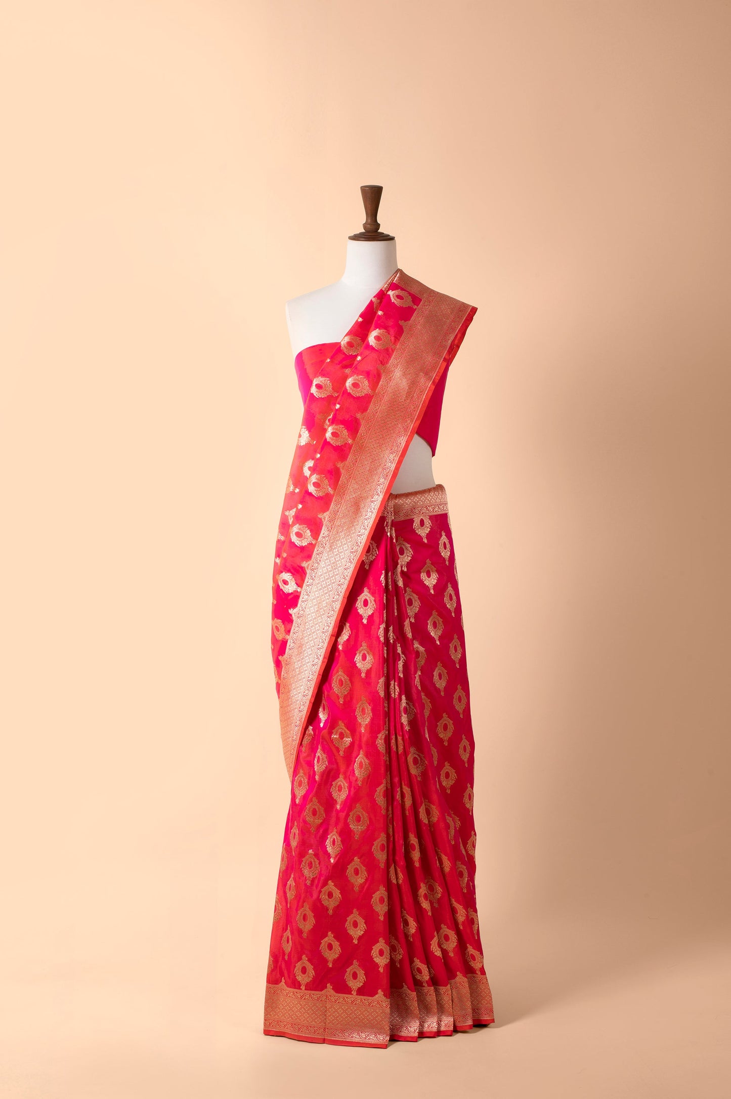 Handwoven Pink Silk Sari