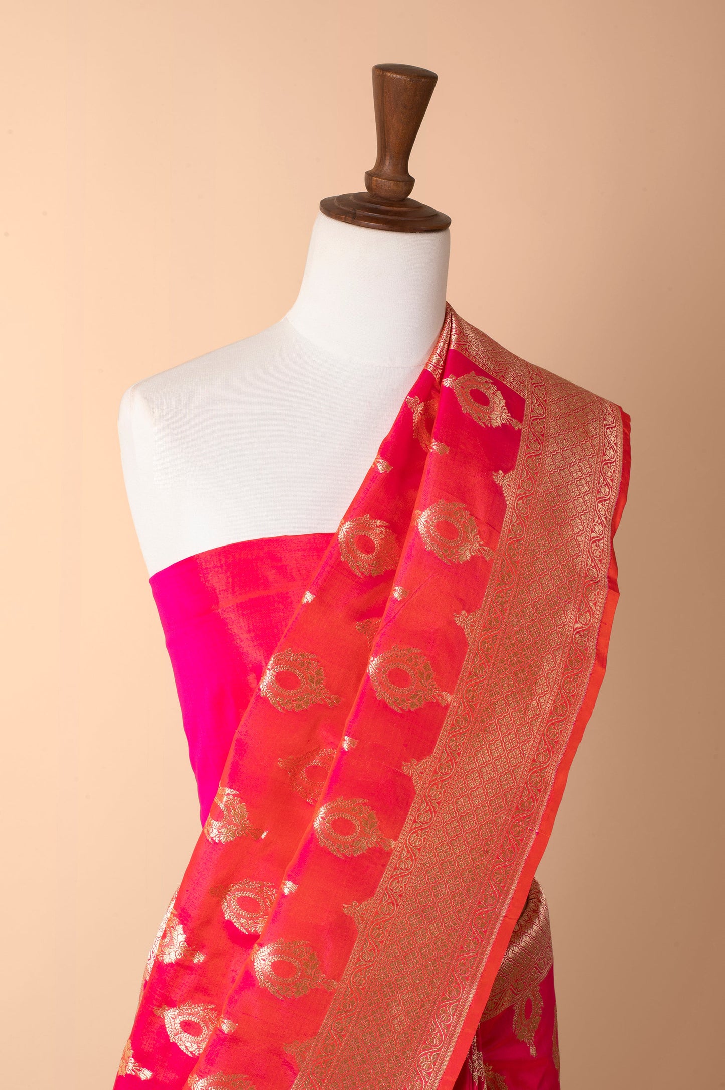 Handwoven Pink Silk Sari