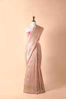 Handwoven Pink Silk Sari