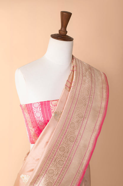 Handwoven Pink Silk Sari