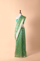 Handwoven Green Silk Sari