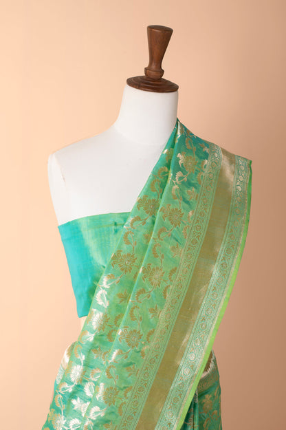 Handwoven Green Silk Sari