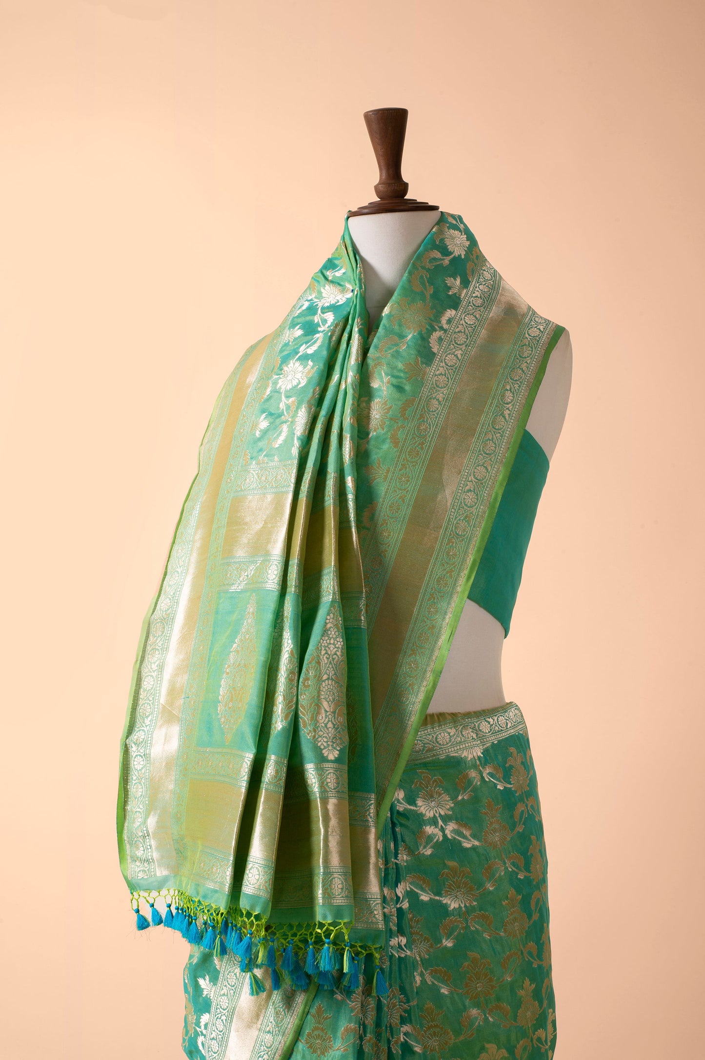 Handwoven Green Silk Sari