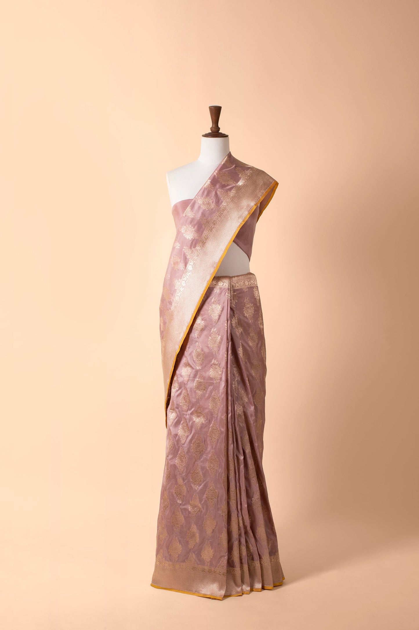 Handwoven Mauve Silk Sari