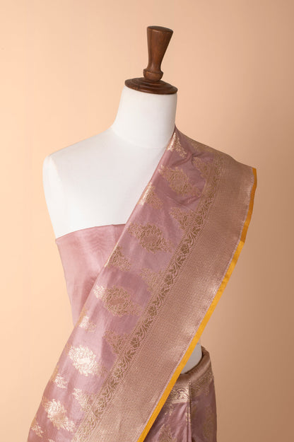 Handwoven Mauve Silk Sari