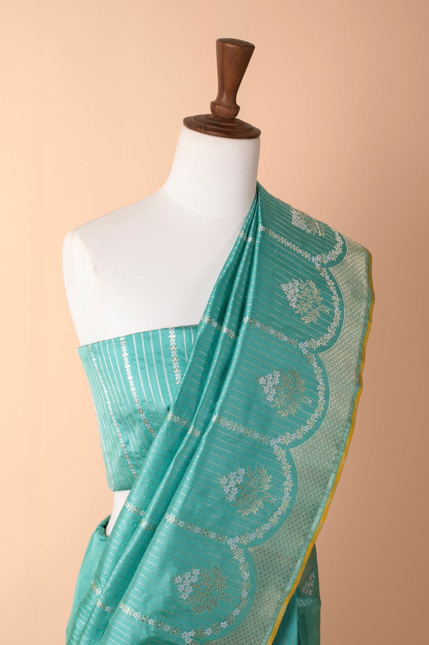 Handwoven Blue Silk Sari