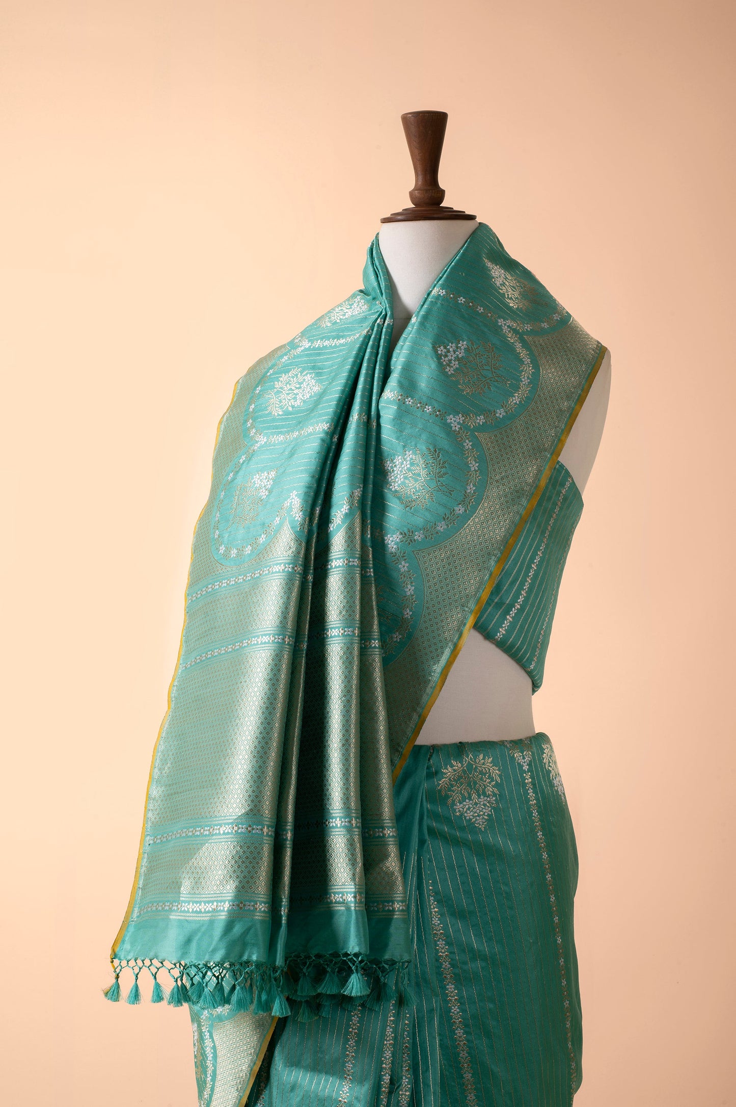 Handwoven Blue Silk Sari