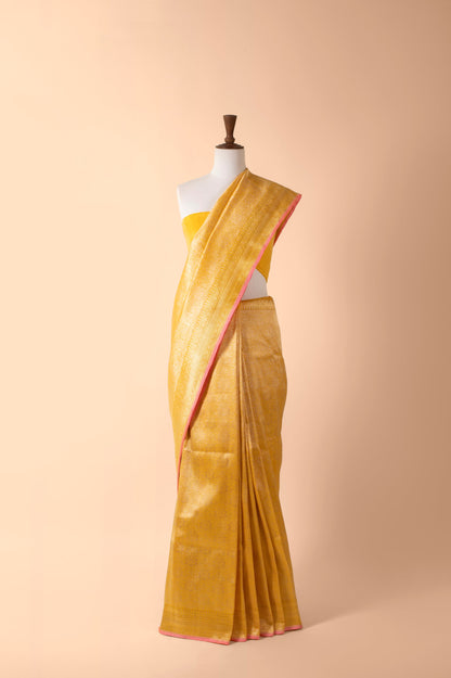 Handwoven Yellow Silk Sari