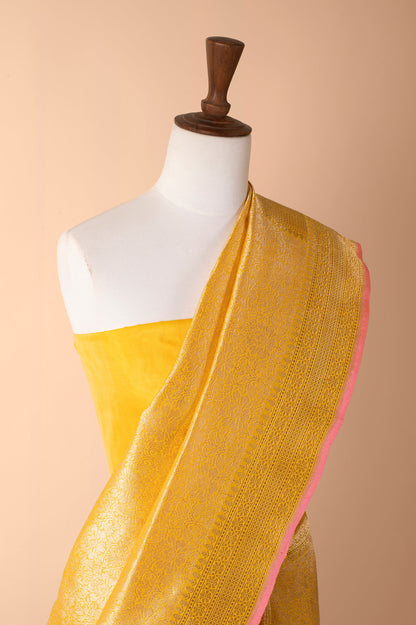 Handwoven Yellow Silk Sari