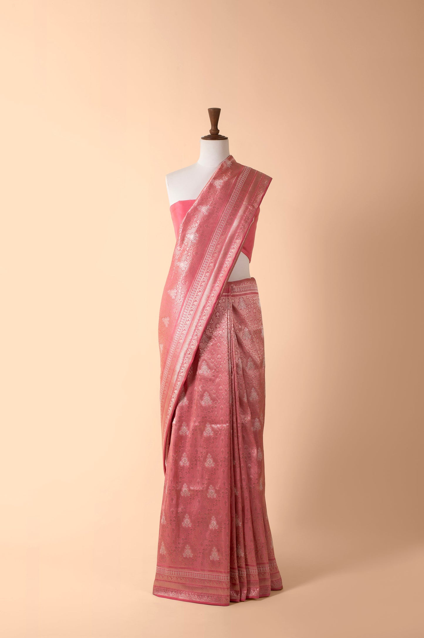 Handwoven Pink Silk Sari