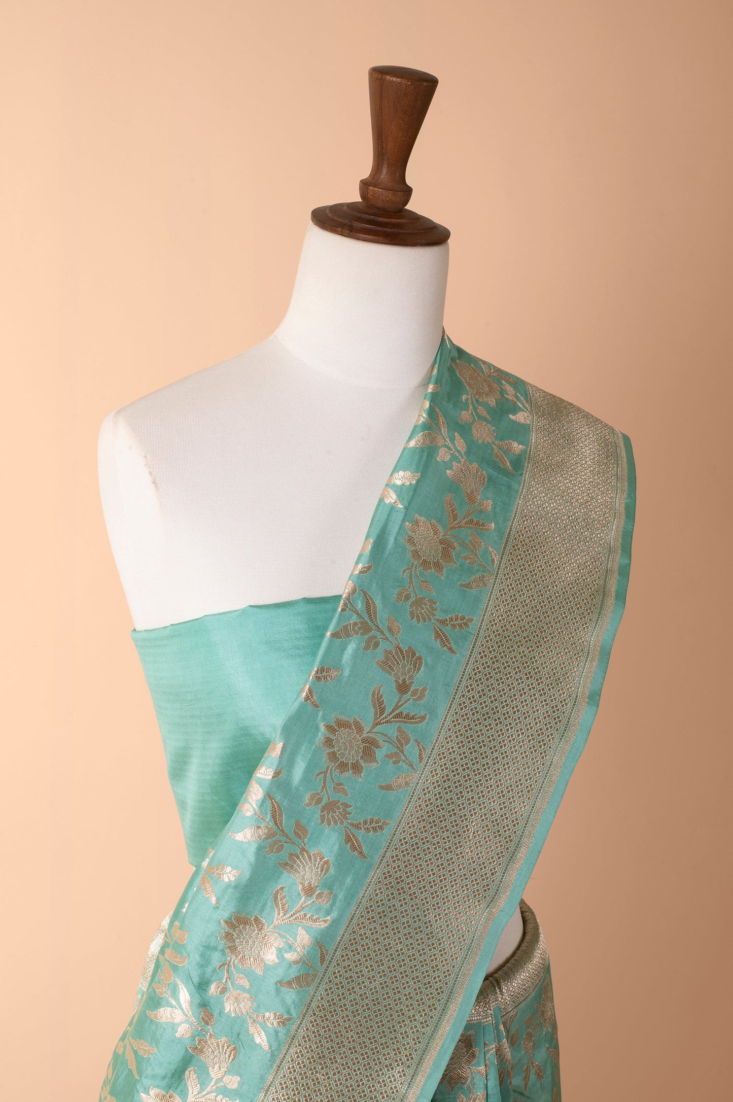 Handwoven Blue Silk Sari