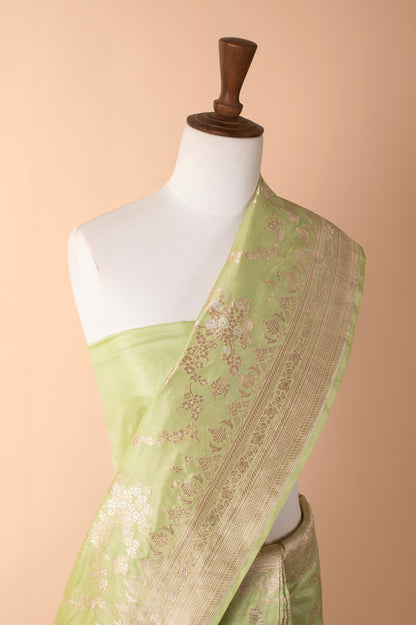 Handwoven Green Silk Sari