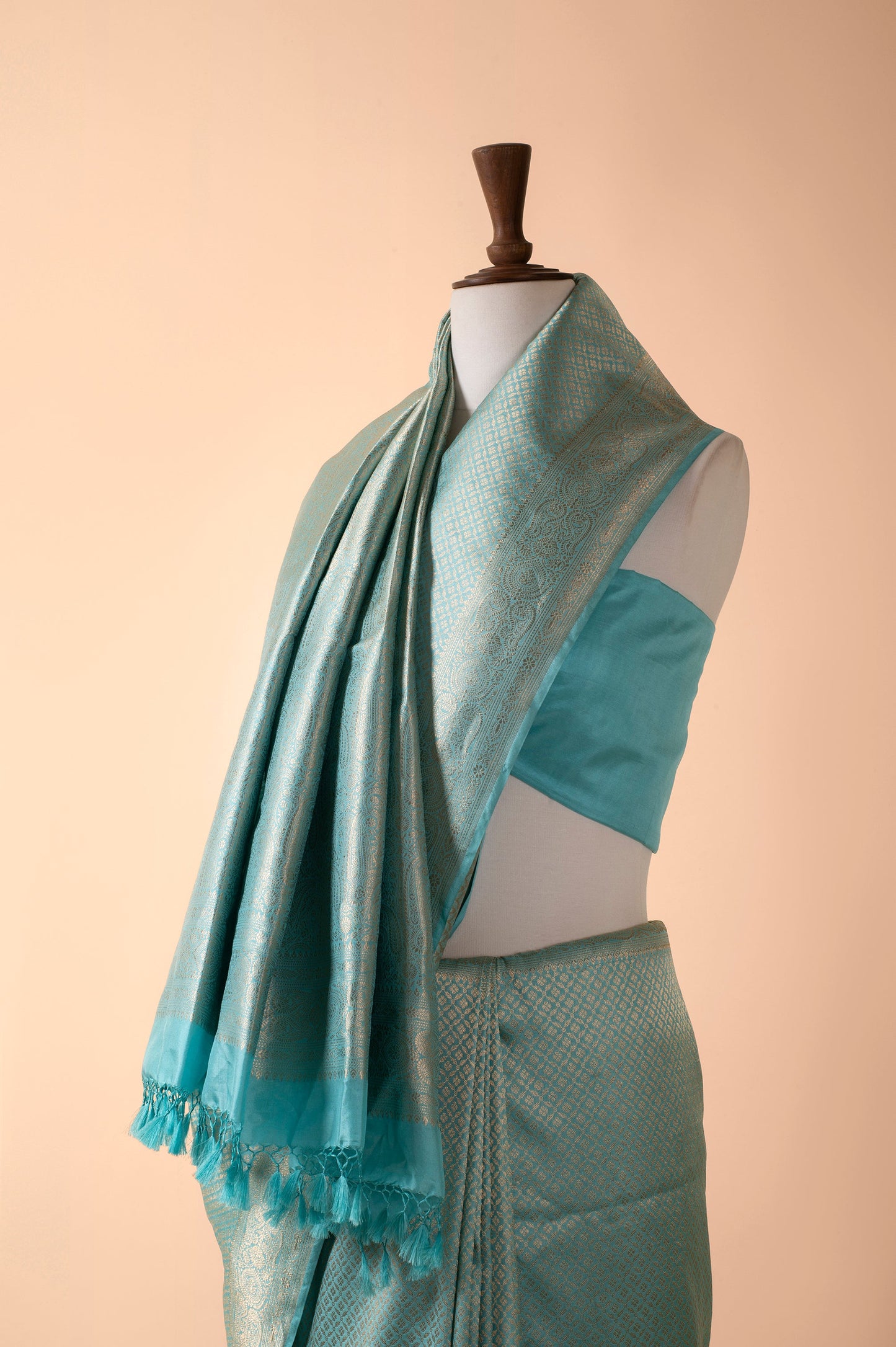 Handwoven Blue Silk Sari