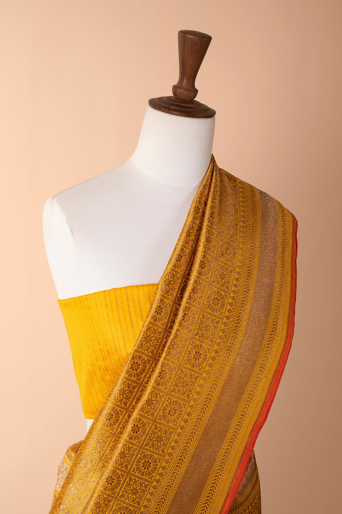 Handwoven Yellow Silk Sari