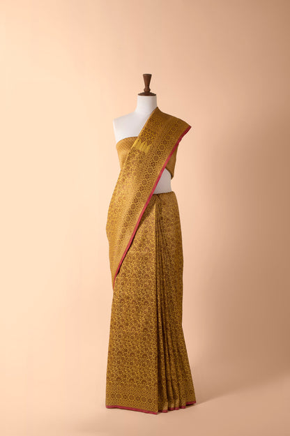 Handwoven Yellow Silk Sari