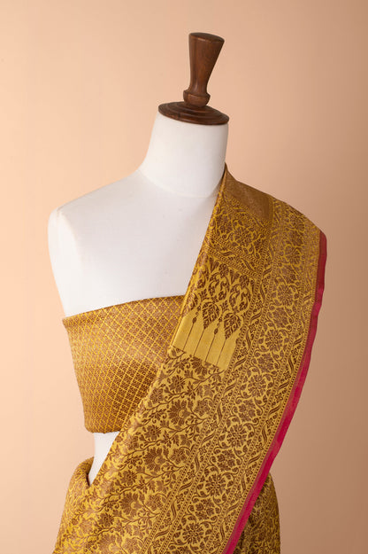 Handwoven Yellow Silk Sari