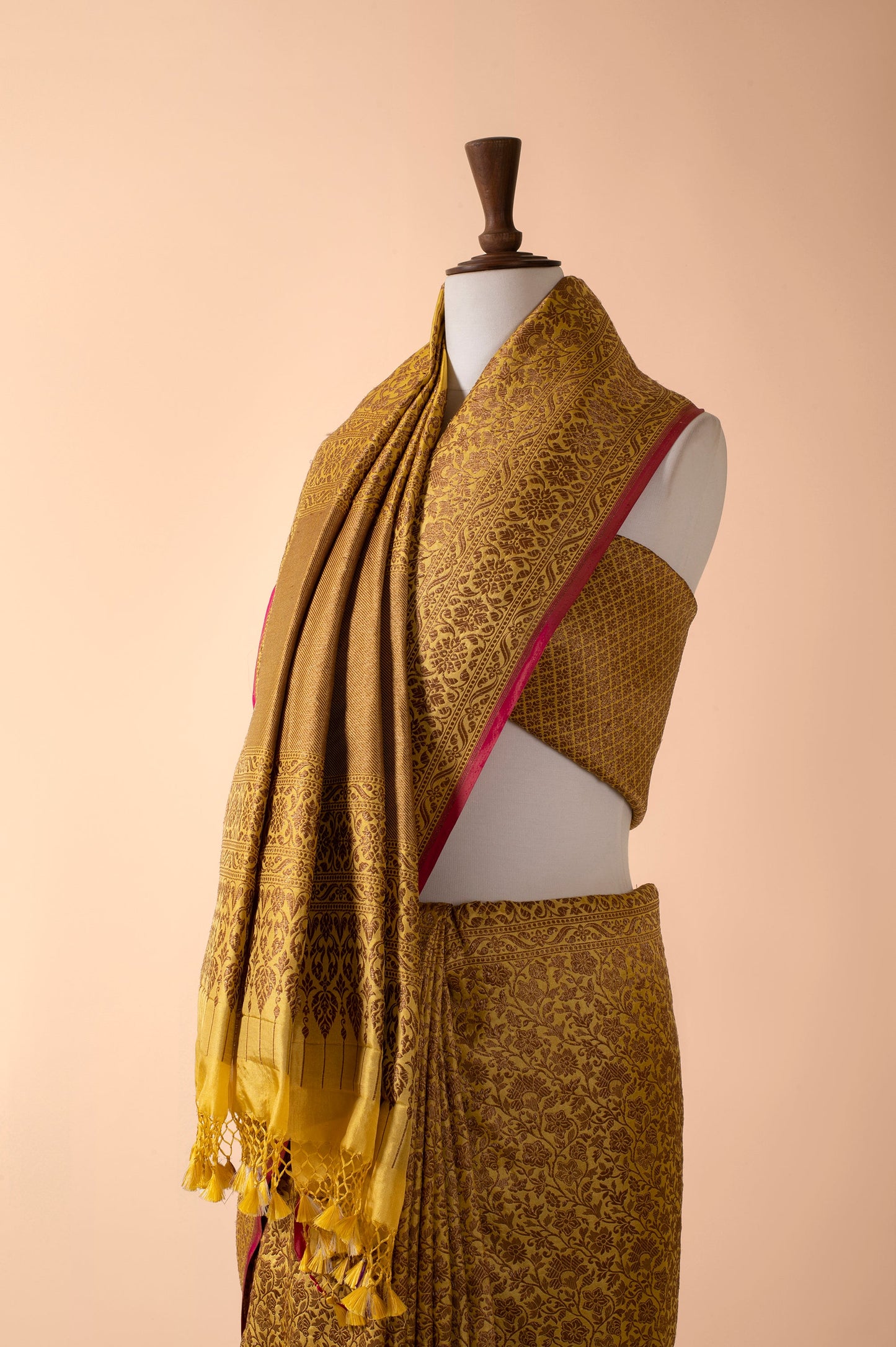 Handwoven Yellow Silk Sari