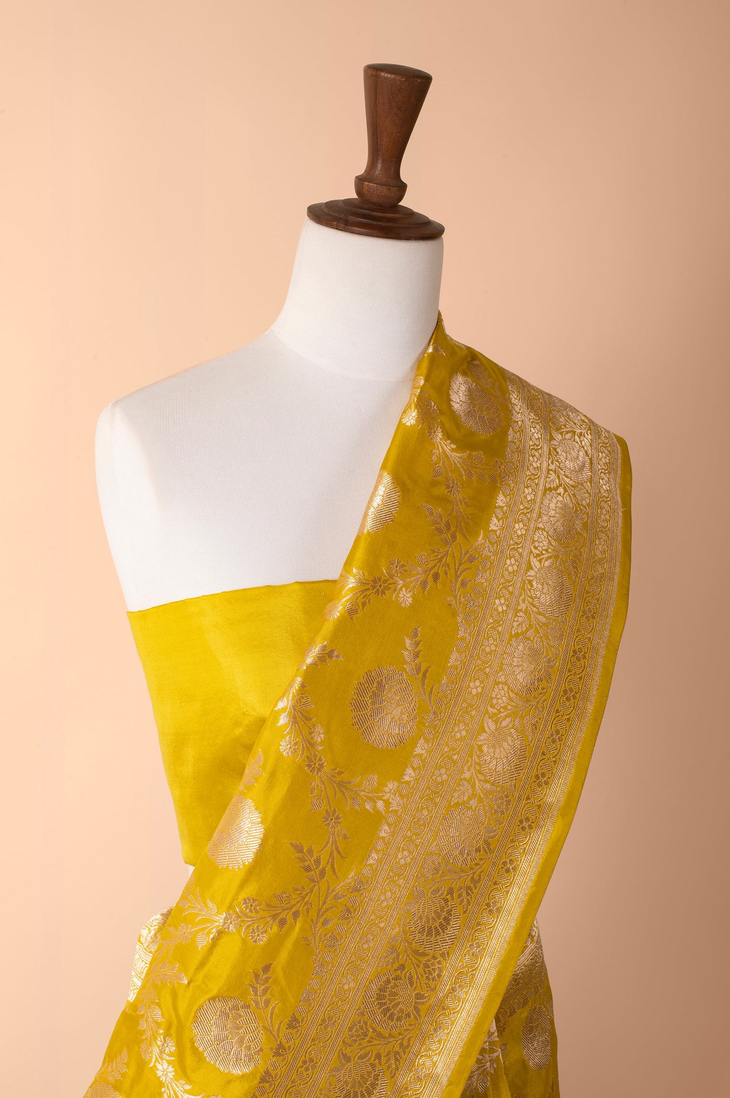 Handwoven Yellow Silk Sari