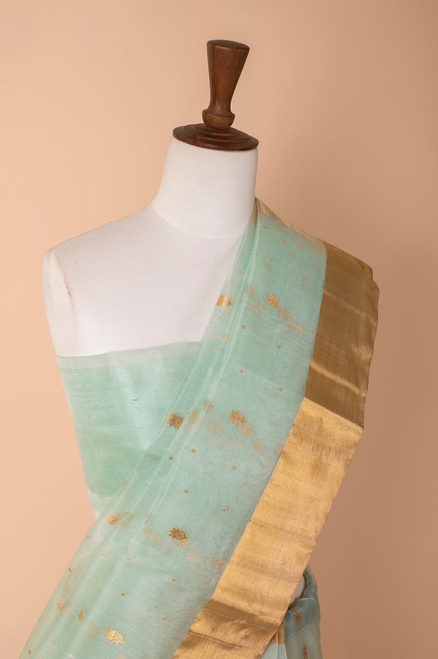 Handwoven Blue Organza Sari