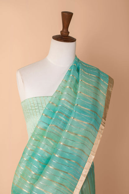 Handwoven Blue Organza Sari