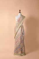 Handwoven Multicolor Net Sari