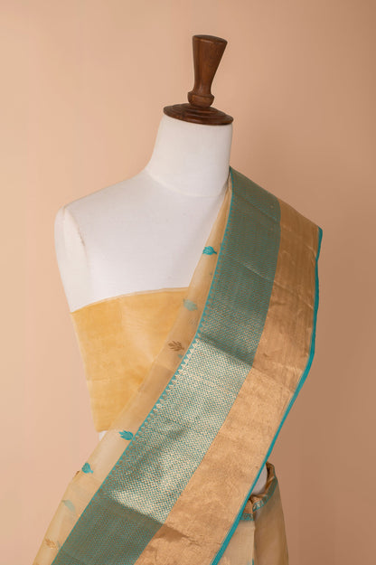 Handwoven Yellow Organza Sari