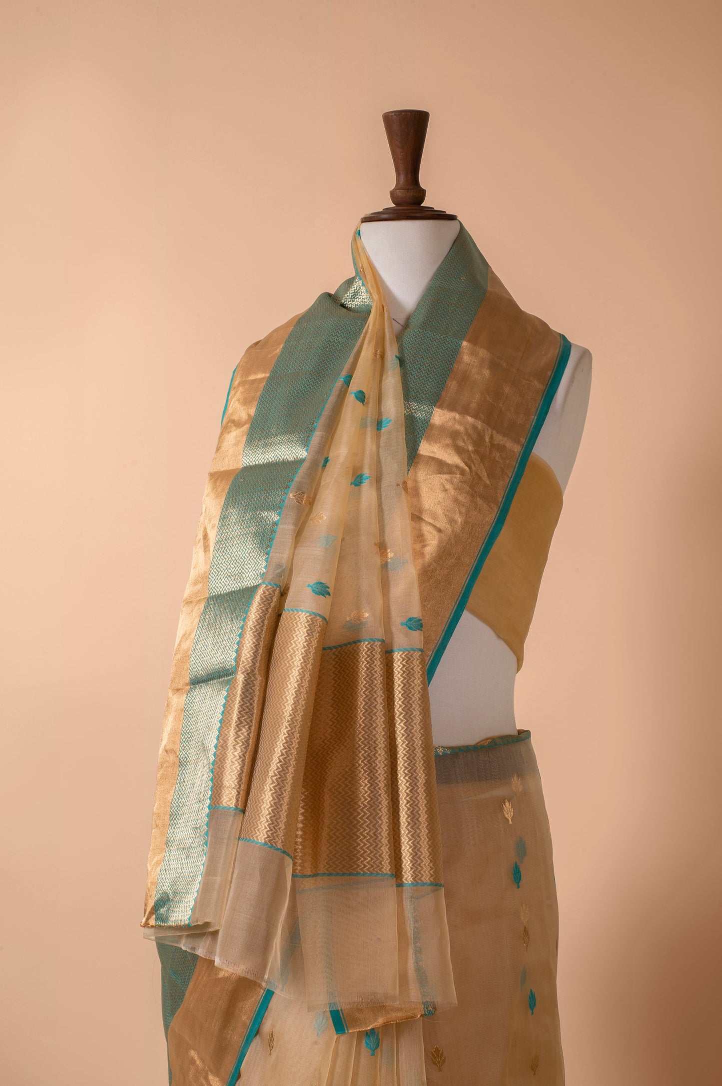 Handwoven Yellow Organza Sari