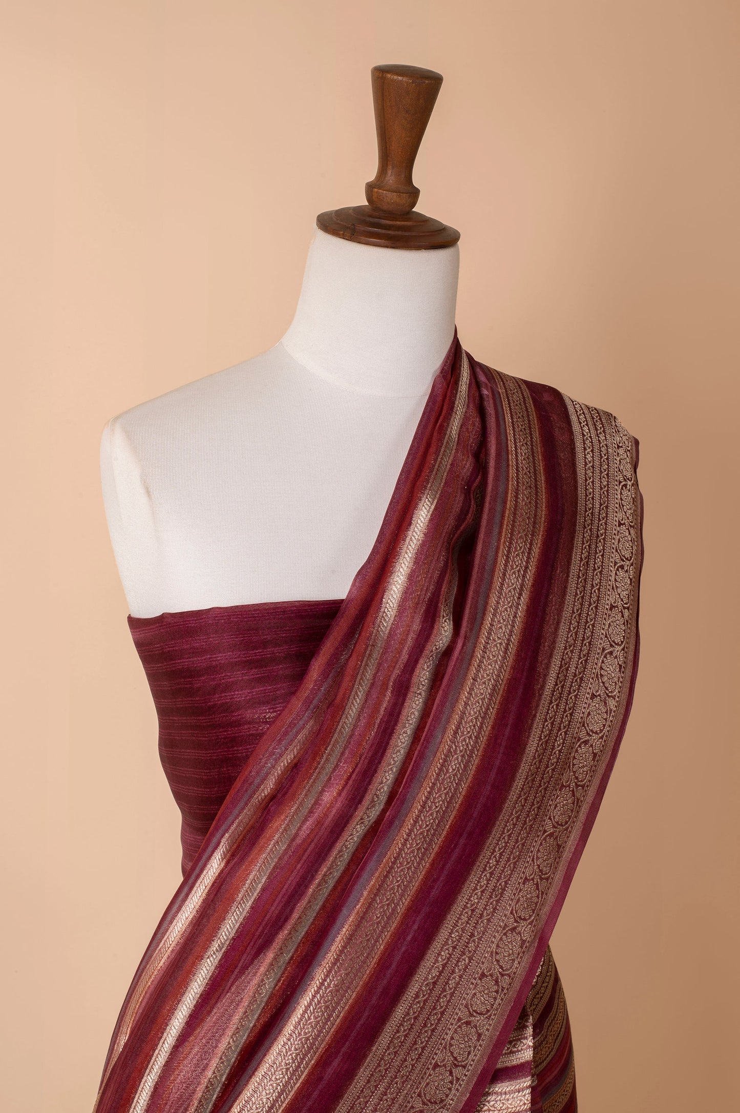 Handwoven Magenta Organza Sari