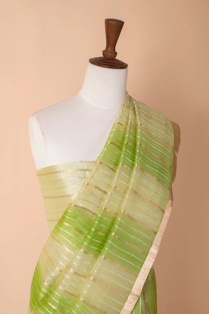 Handwoven Green Organza Sari