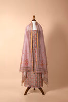 Handwoven Mauve Chanderi Suit Piece