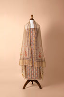 Handwoven Beige Chanderi Suit Piece