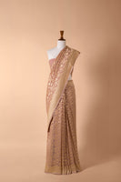 Handwoven Mauve Georgette Sari