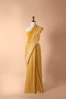 Handwoven Yellow Georgette Sari