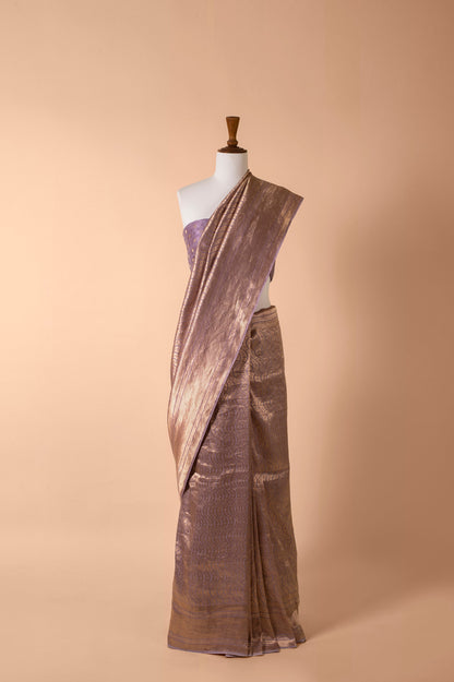 Handwoven Mauve Silk Sari