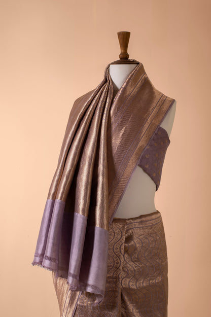 Handwoven Mauve Silk Sari