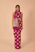 Handwoven Wine Georgette Sari