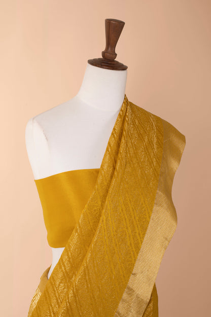 Handwoven Mustard Georgette Sari