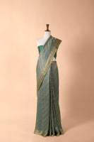 Handwoven Blue Georgette Sari