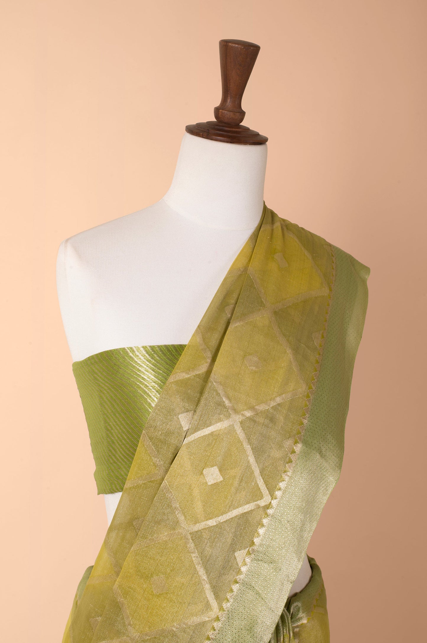 Handwoven Green Tissue Sari