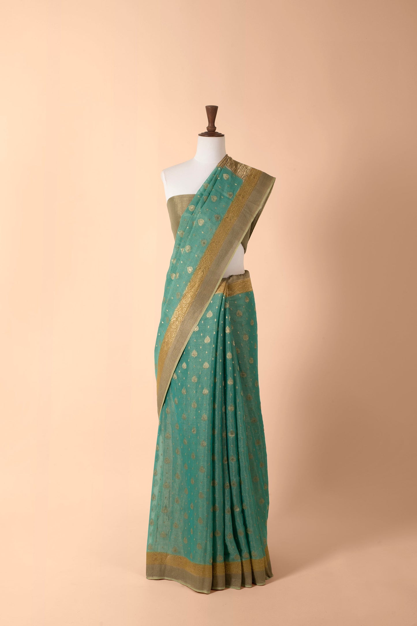 Handwoven Green Tissue Sari